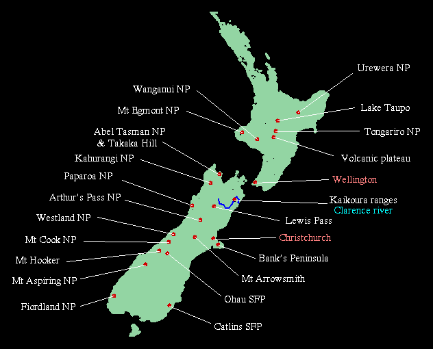 Map of New Zealand